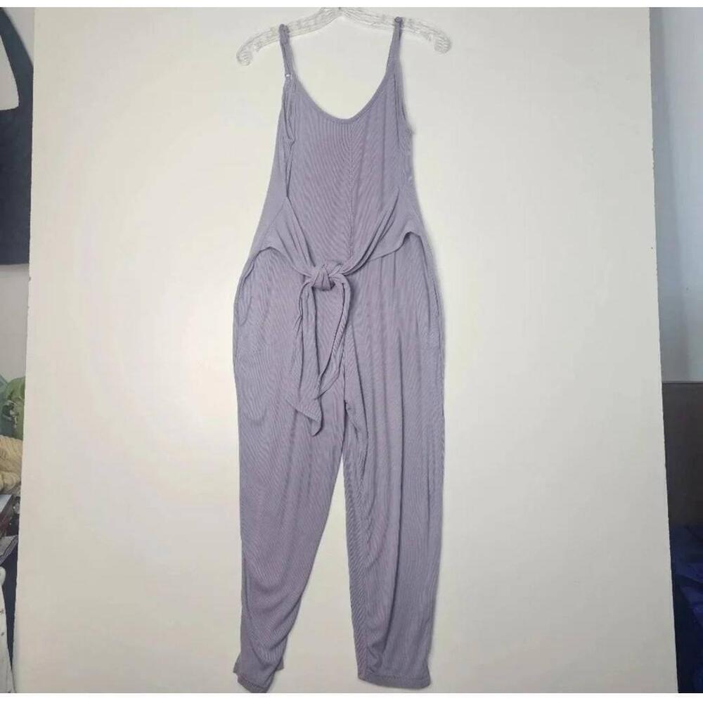 Anthropologie Saturday Sunday Lavender Belted Sleeveless Lounge Jumpsuit - Picture 7 of 12